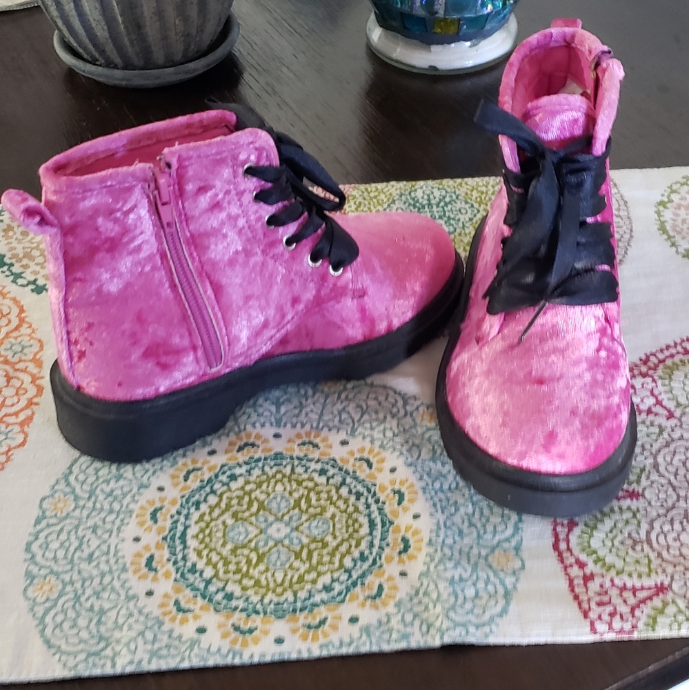 Bebe  pink combat boots